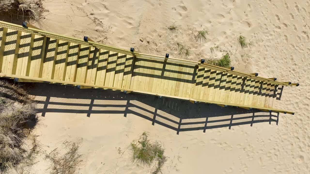 параллакс в стиле гимбала вращается по лестнице к берегу