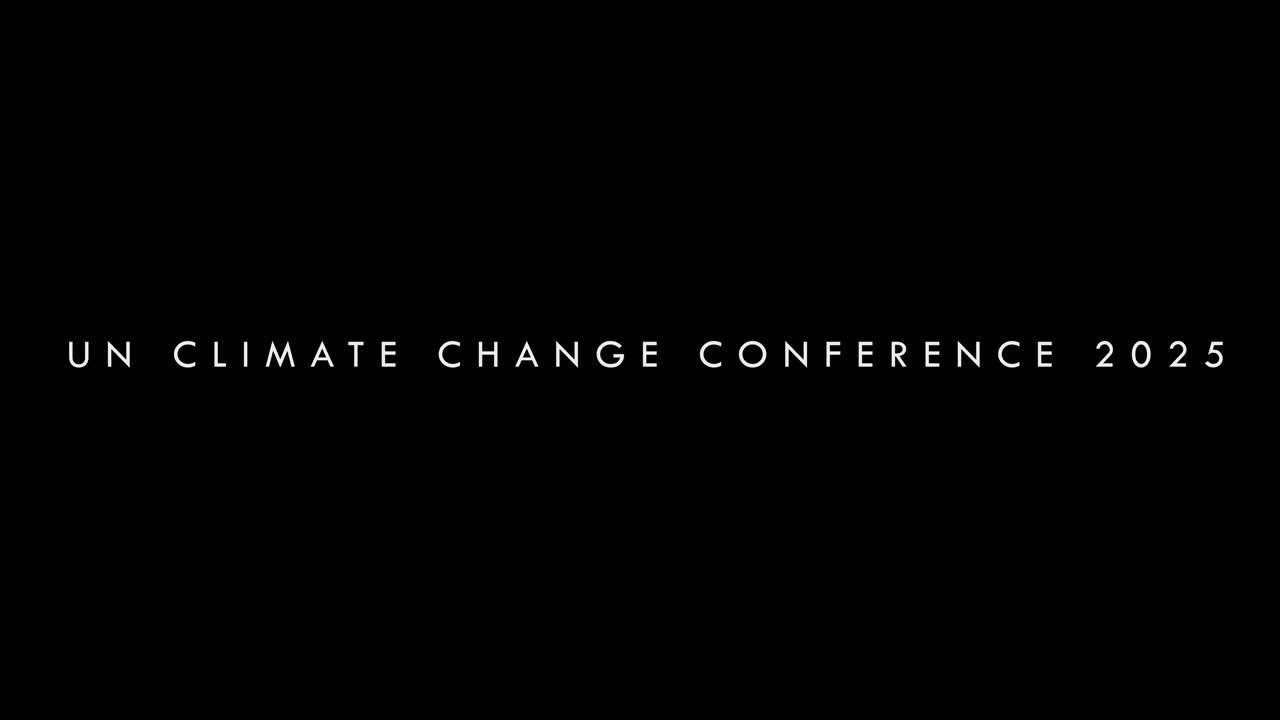 Stylish UN Climate change conference 2025 animated text - animation motion graphics replacable black background