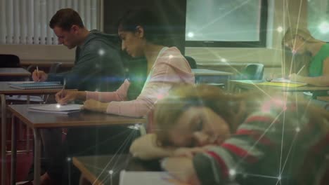 animación de la red de conexiones sobre el aprendizaje de los estudiantes