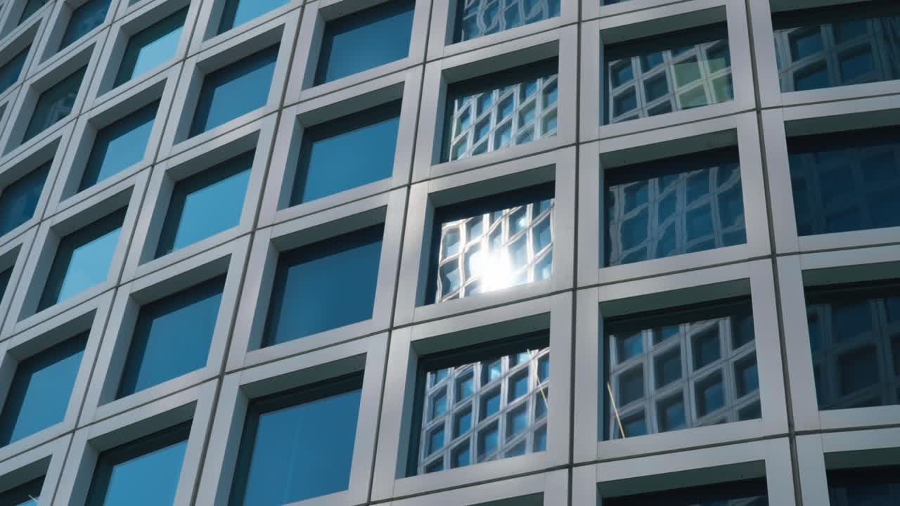 el rascacielos se refleja en la fachada