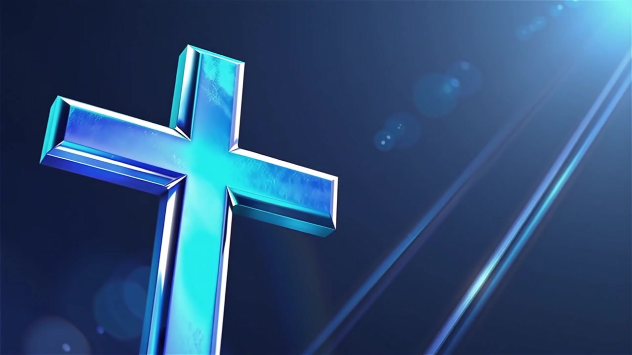 Croce Cristiana Luce Celestiale Sfondo per il Culto.