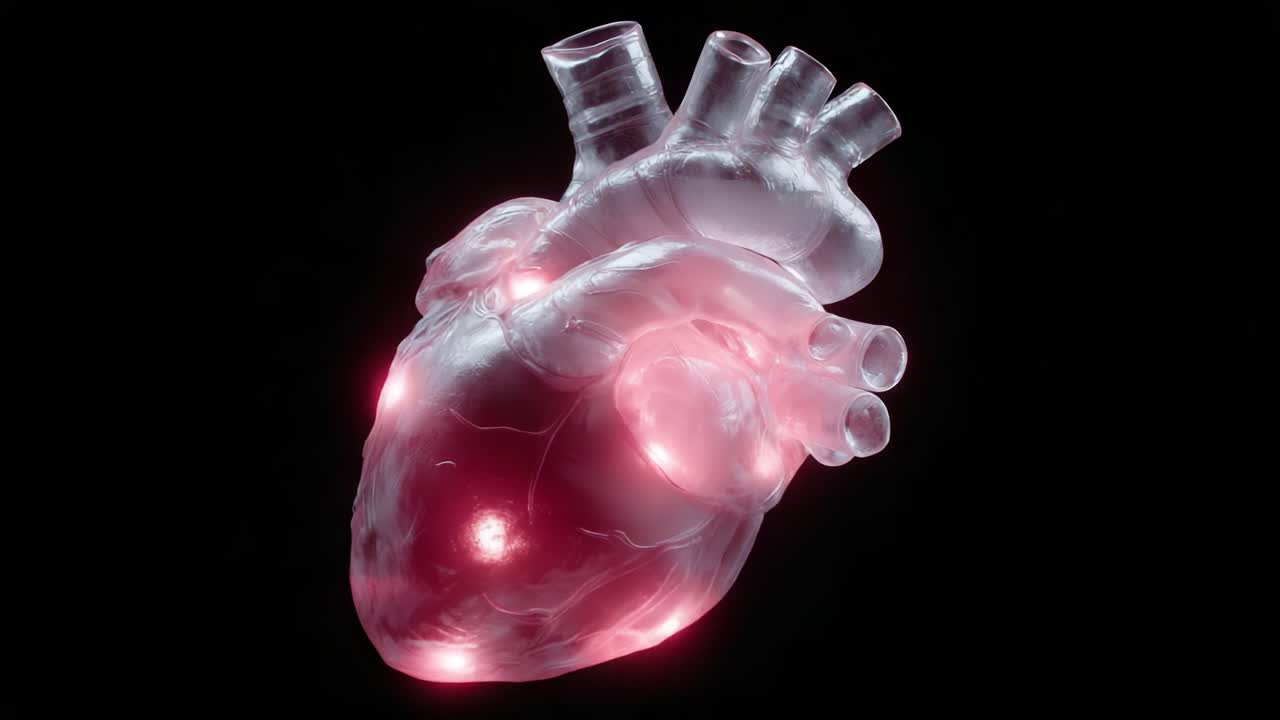 A Stunning Visualization of the Human Heart: An Intricate Model Highlighting the Complex Anatomy and Vibrant Lighting of a Vital Organ in Two Perspectives