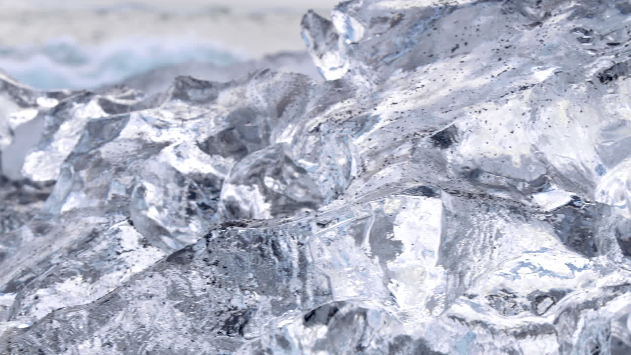 아이슬란드 다이아몬드 해변의 슬로우 모션