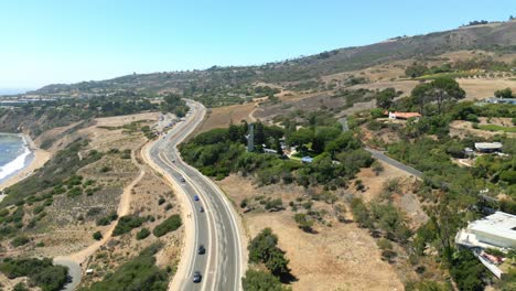 Drone-video-of-Wayfarers-Chapel-in-Palos-Verdes-California-on-a-bright-sunny-day