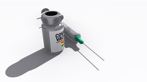 syringe and covid-19 vaccine bottle ghana