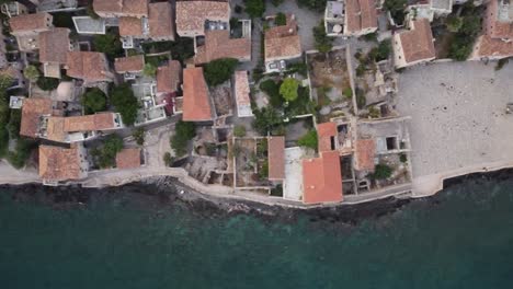 Birds-Eye-View,-Cinematic-Monemvasia-Architecture-and-its-rooftops