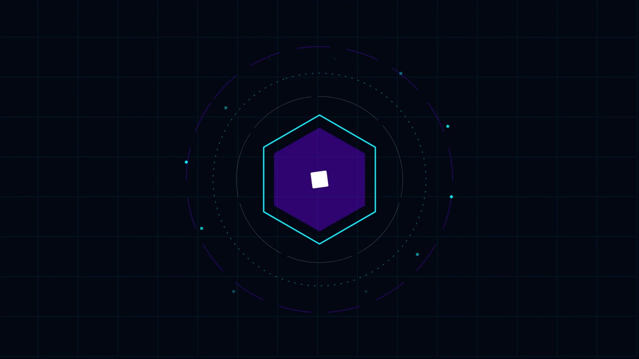 Abstrakte hexagonale digitale Interface-Animation
