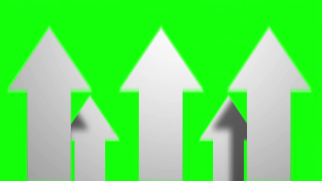 Arrows moving up on green background