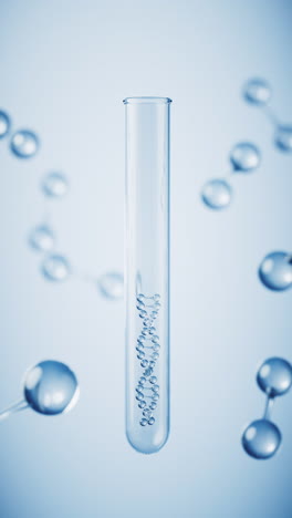 test tube with blue background, 3d rendering.