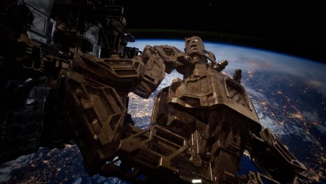 una enorme nave espacial muy detallada