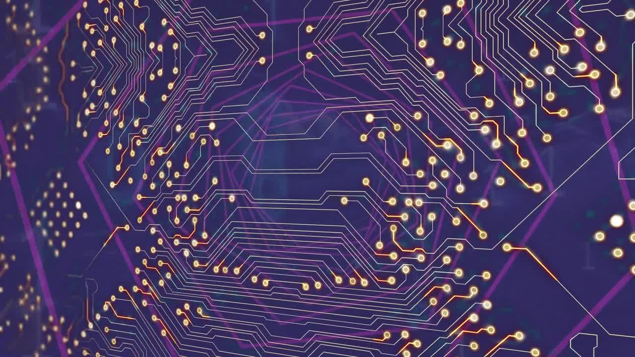 파란색 배경 위의 데이터 처리 애니메이션