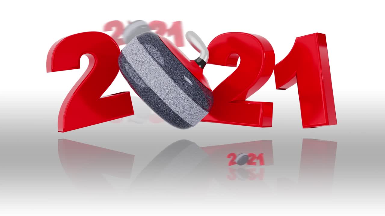 pocos diseños de piedra de curling 2021 en rotación infinita en blanco