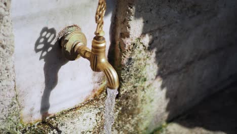 grifo de agua antiguo en un edificio histórico