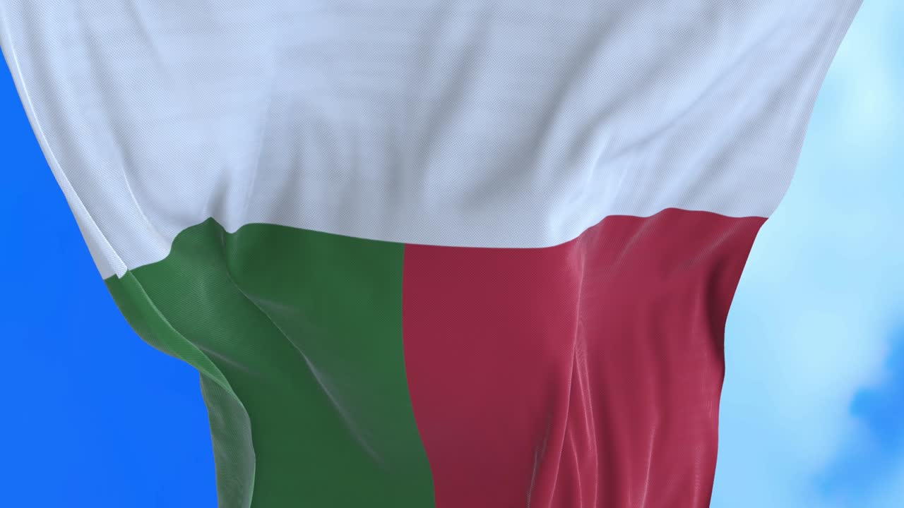 Loop continuo della bandiera del Madagascar.