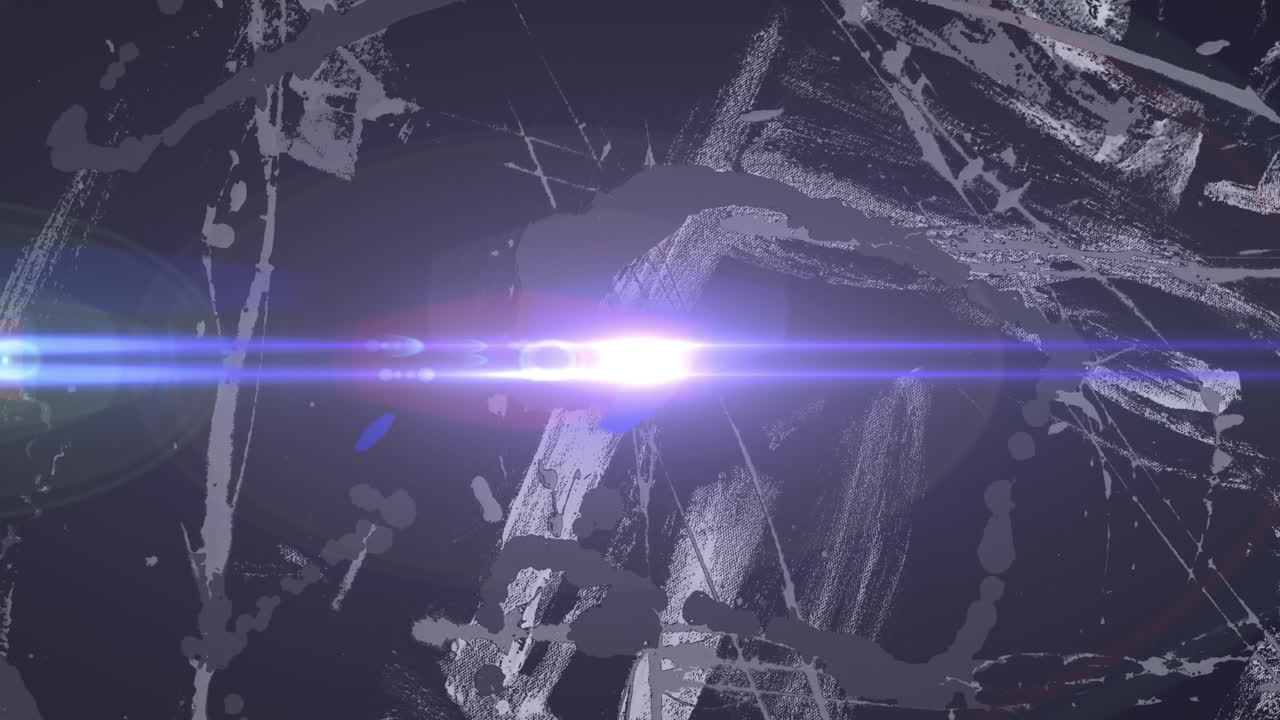 Animation of blue lens flare bursting over textured gray background