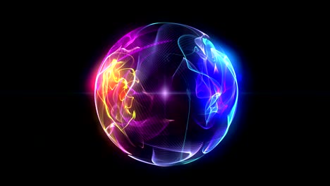 sphere 3d flame ball 4k