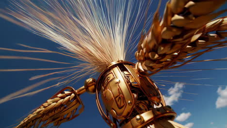 wheat field and artistic structure