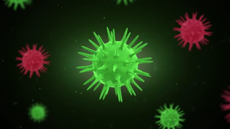 covid-19 o coronavirus 2019 virus de la corona ciclo de animación 3d médico. corona virus animado de rend verde con pantalla verde. concepto de covid -19 o coronavirus 2019-ncov