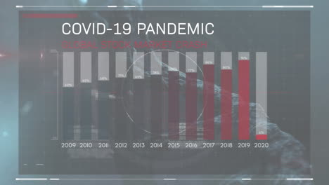 animation of data processing over pandemic text