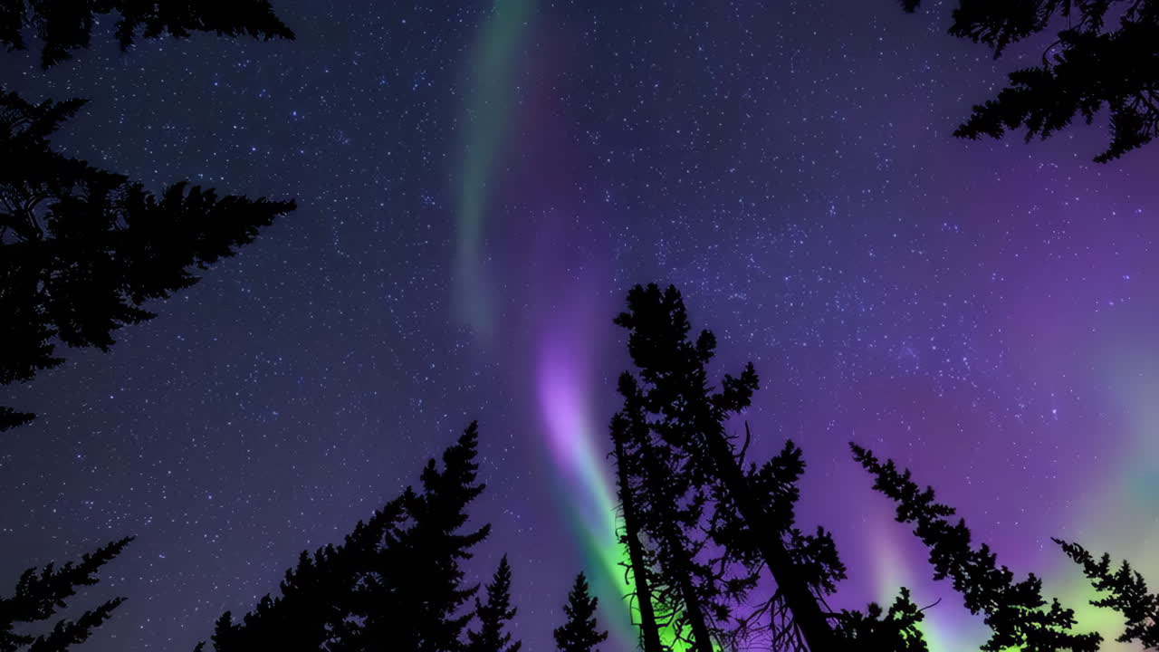 Northern Lights Over a Forest