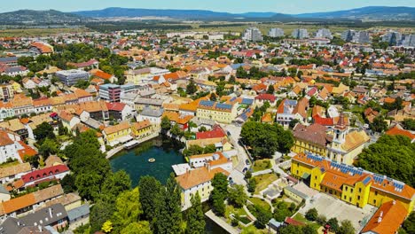 aerial 4k drone footage of tapolca