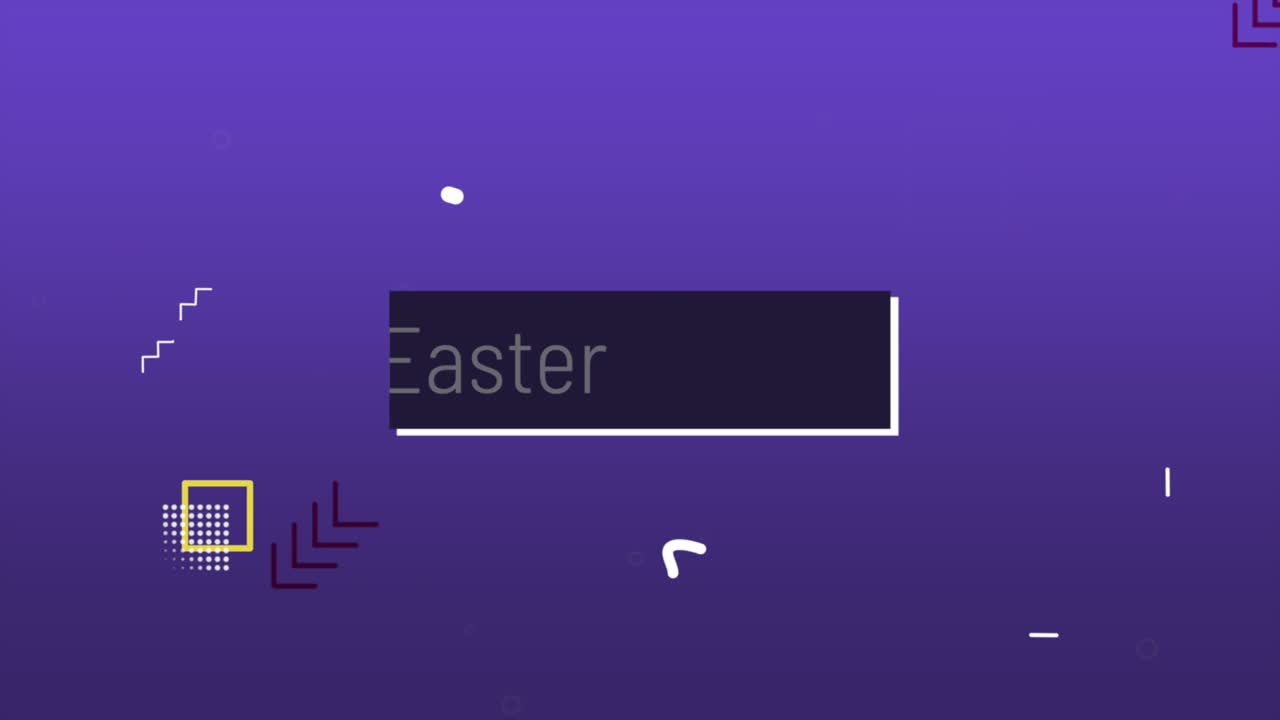 feliz pascua con el patrón de zigzag y memphis