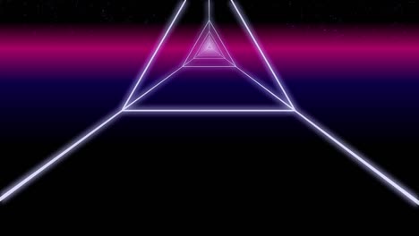 synthwave triangle tunnel background 3d render