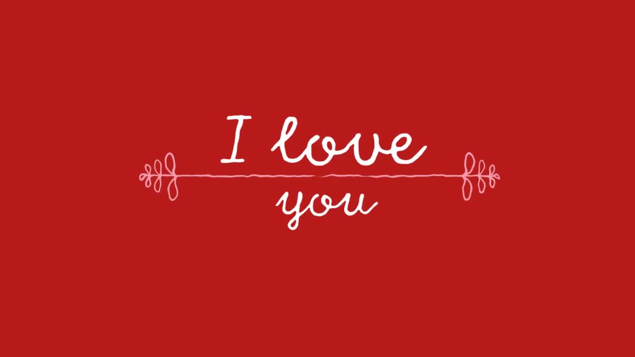 Animazione di "Ti amo" su sfondo rosso