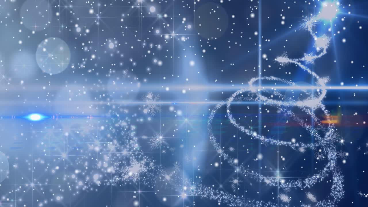 animación de la nieve cayendo sobre el paisaje de invierno