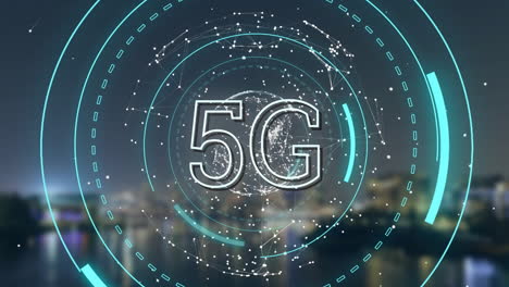 5g mostrado en un globo giratorio