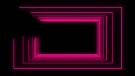 abstract style 80s sci-fi light neon frame on black background. laser show looped animation . 4k video