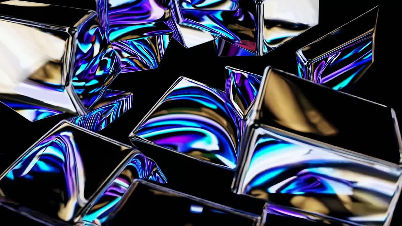 Abstract Iridescent Cubes