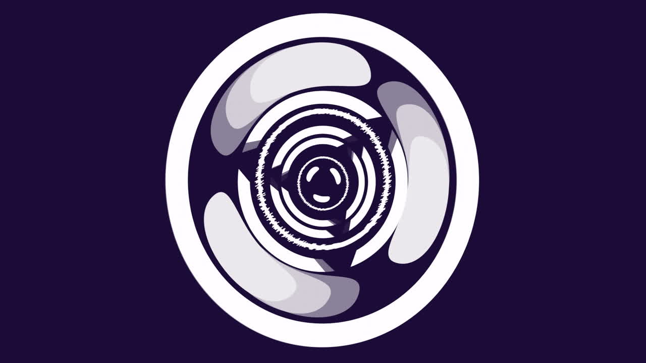 animación de círculos y formas sobre fondo negro