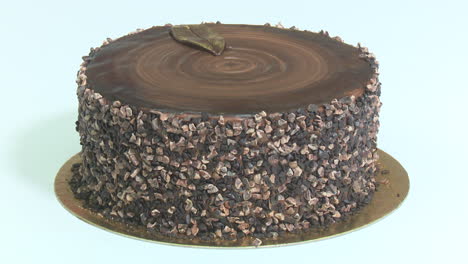 chocolate cake with chocolate shavings