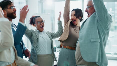 successful and happy business team celebrating achievement