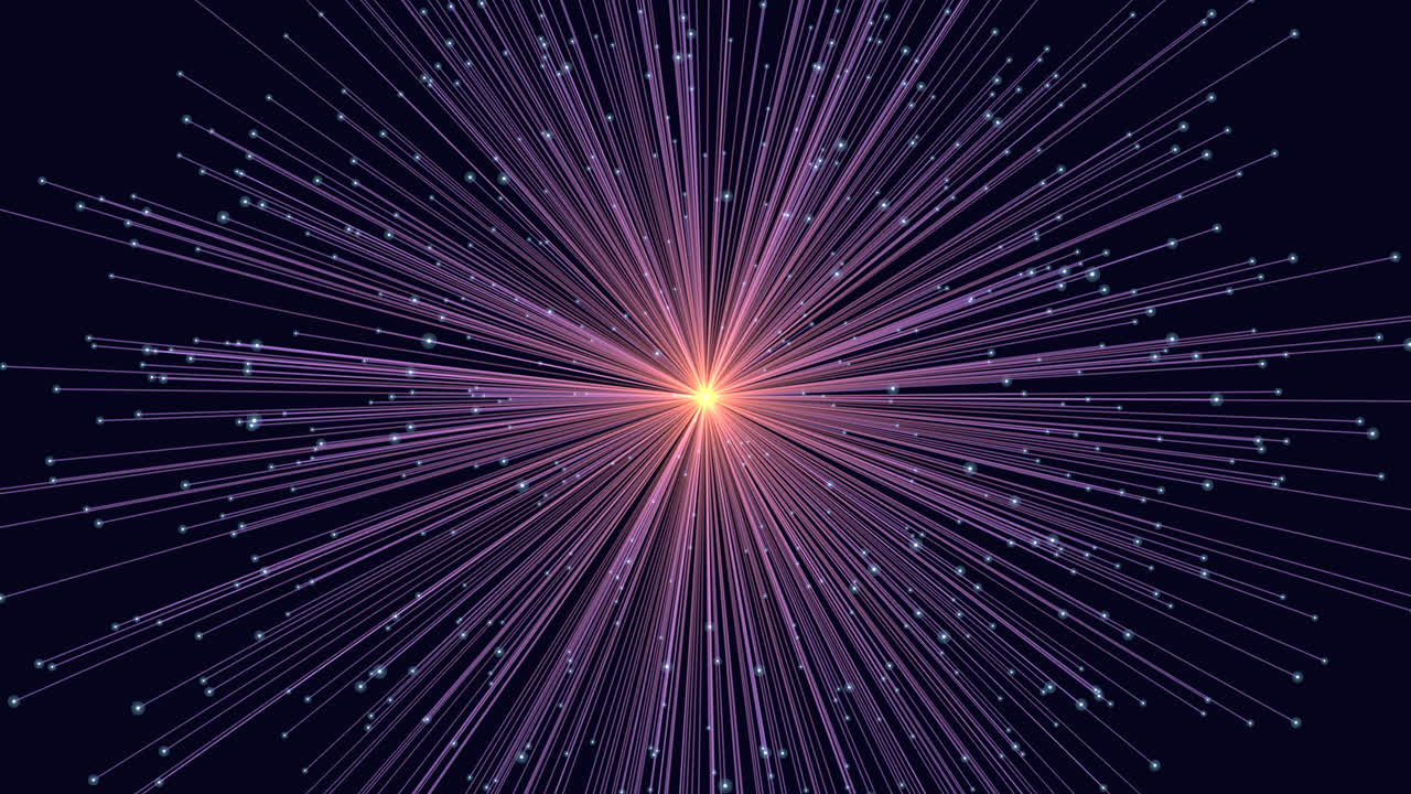 Burst of radiating light vibrant energy illuminates the darkness