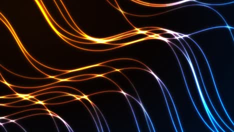orange blue neon curved wavy lines abstract motion background