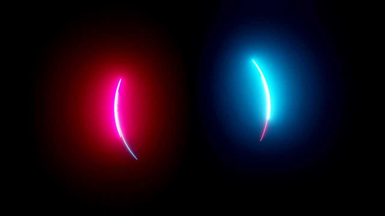 Neon light circle frame on dark background