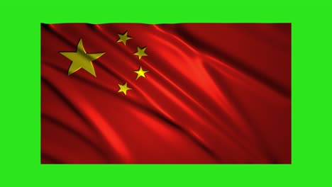 china flag waving,loopable on green screen