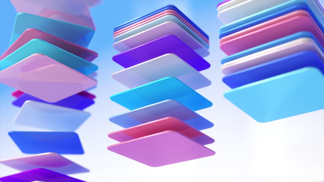 Abstract Colorful Stacked Geometric Shapes