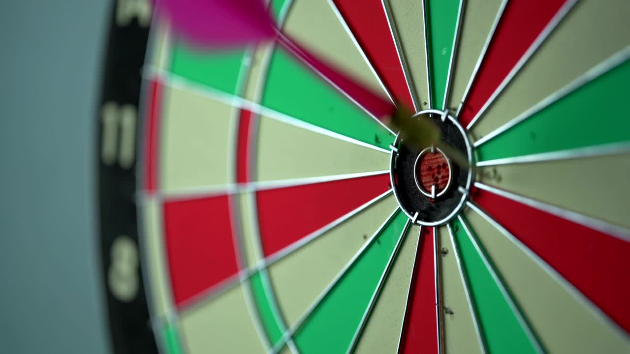 다트 보드의 클로즈업