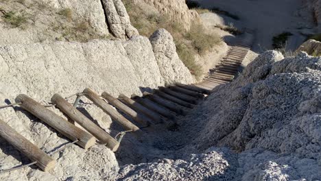 slow motion shot of notch trail in badlands national park