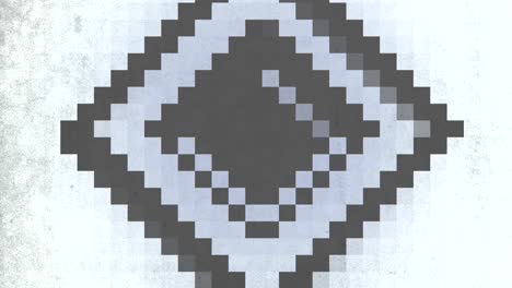 geometric pixel art striking black and white diamond design