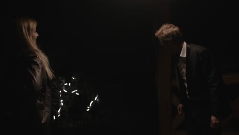 couple interaction at night