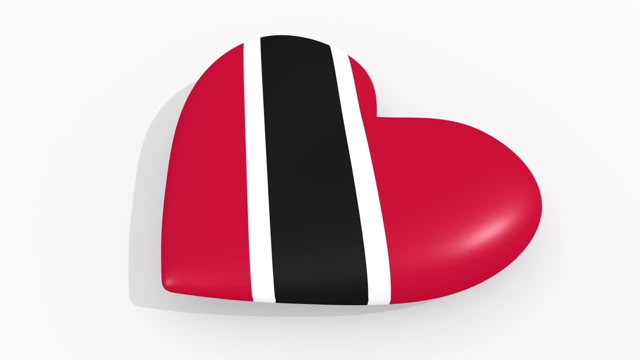 트리니다드 토바고의 색상과 상징으로 색 바탕에 심장