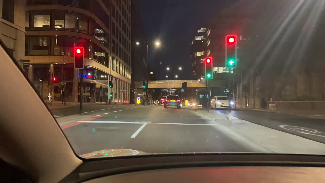 Car's POV Driving On The Street Through Tunnel Road At Night In UK. - hyperlapse