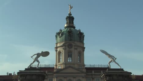 medium shot of tower of charlottenburg palace at sunset in berlin, germany