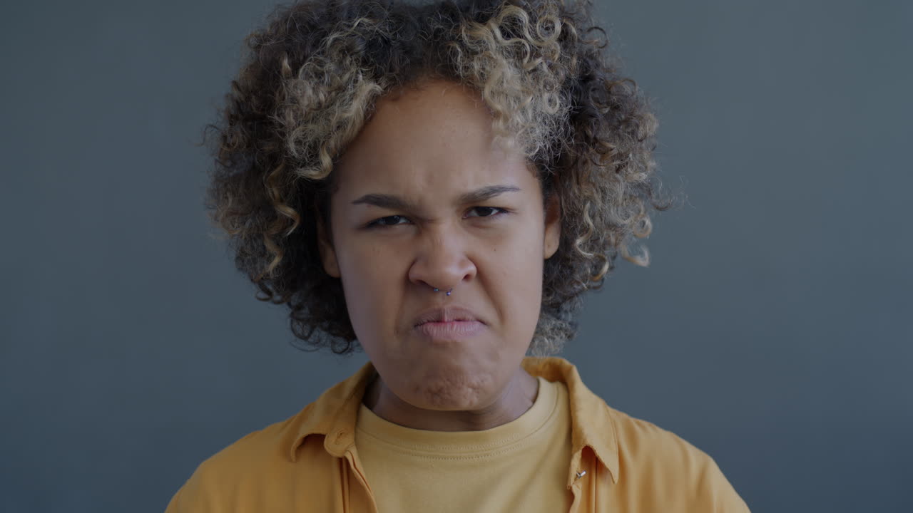 Woman expressing different emotions