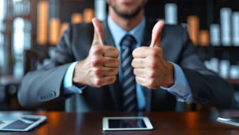 businessman giving thumbs up