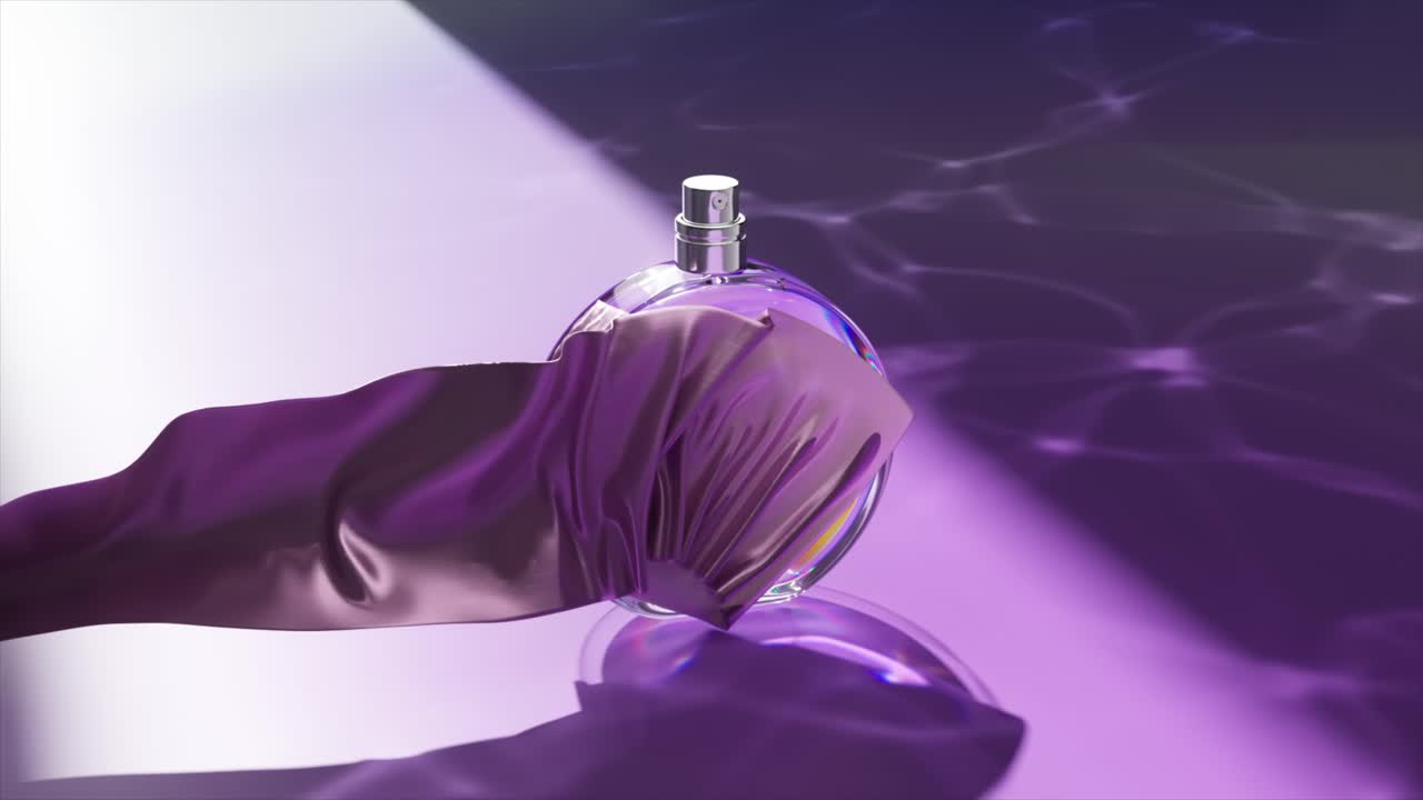 Modello di bottiglia di profumo viola